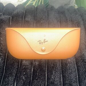 Ray-Ban Tan Sunglasses Case with Snap Closure